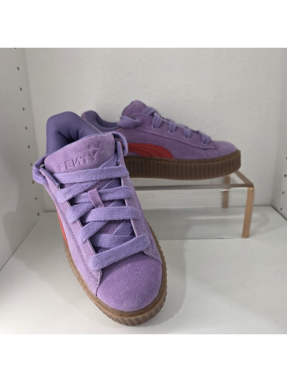 PUMA Rihanna X Fenty Creeper Phatty Lavender Red Shoes Sneakers NEW Womens 7.5